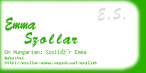 emma szollar business card